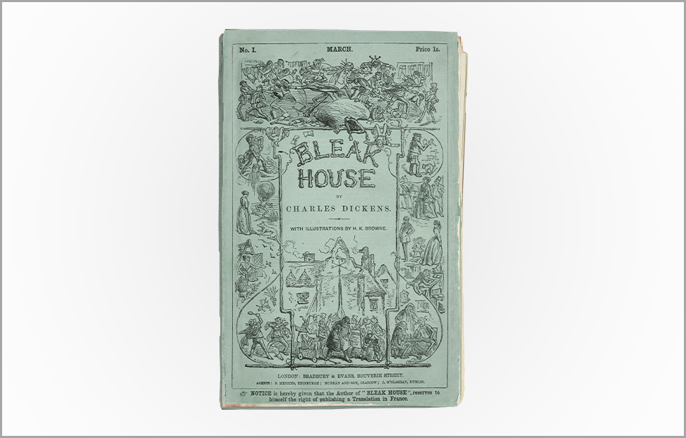 Bleak House by Charles Dickens first edition book cover.png