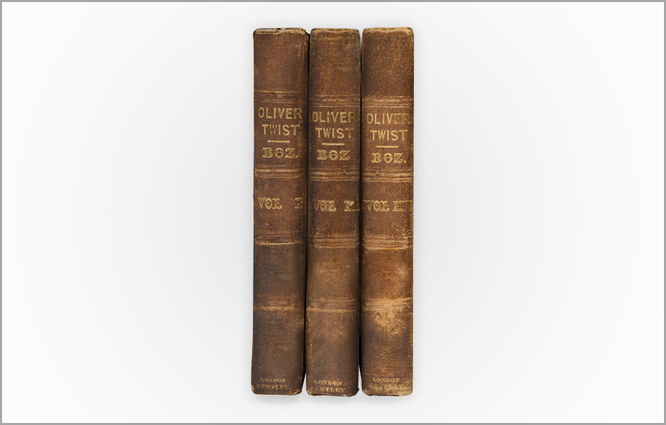 Oliver Twist by Charles Dickens first edition book cover.png